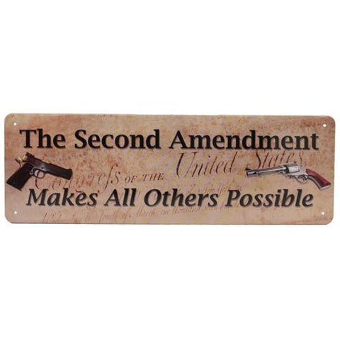 Tin Sign - Second Amendment, Size 10 1-2" x 3 1-2"