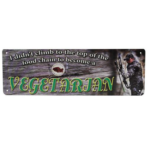 Tin Sign - Food Chain-Vegetarian, Size 10 1-2" x 3 1-2"