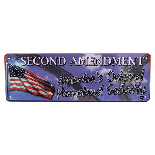 Tin Sign - Second Amendment, Size 10 1-2" x 3 1-2"