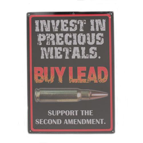 Tin Sign - Precious Metals, Size 12" x 17"