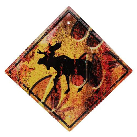 Tin Sign - Moose Crossing. Size 11 1-2" x 11 1-2"