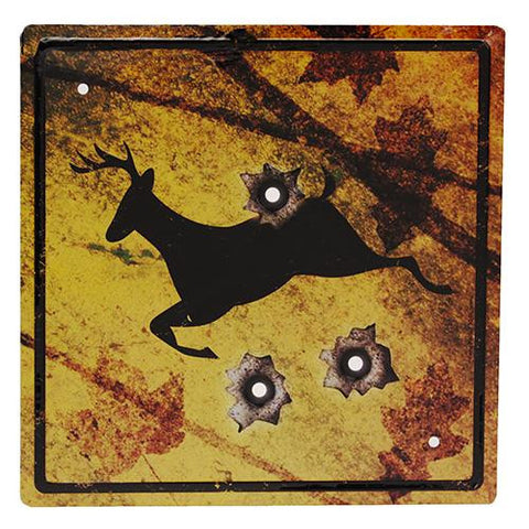 Tin Sign - Deer Crossing, Size 11 1-2" x 11 1-2"