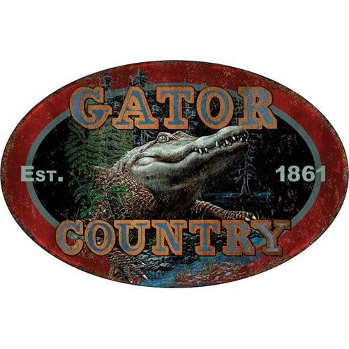 Tin Sign - Gator Country, Size 12" x 17"