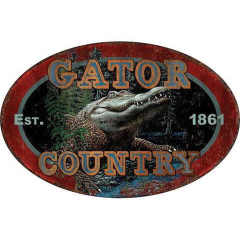 Tin Sign - Gator Country, Size 12" x 17"