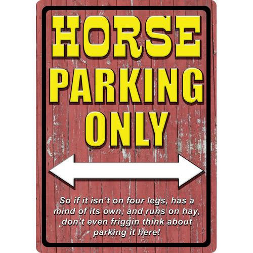 Tin Sign - Horse Parking, Size 12" x 17"