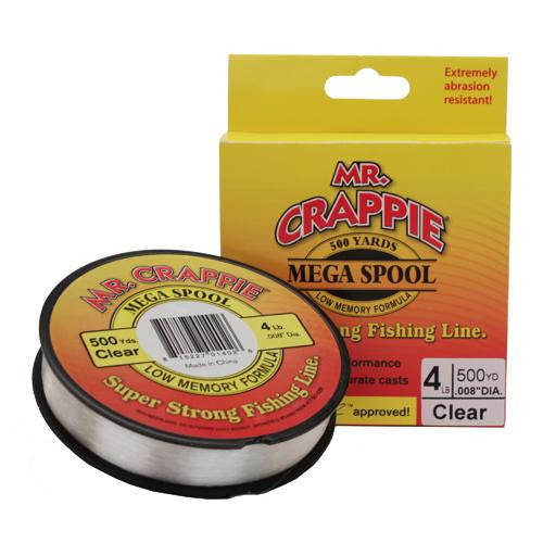 Mr. Crappie 500 Yard Filler Spool - Clear, 4 lb