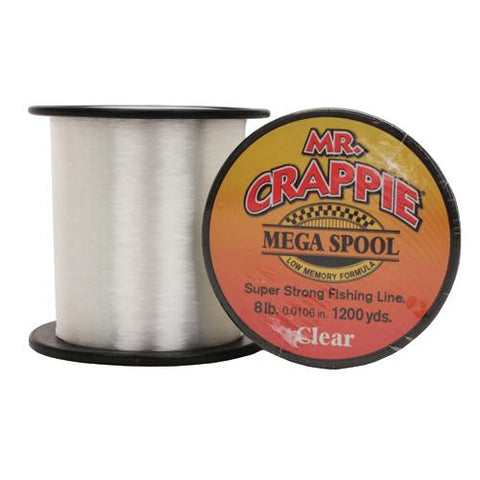 Mr. Crappie Mega Spools - Clear, 8 lb