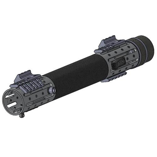 AR15 Extended Long Free Float Forend w-Accessories OM Rubber Grip - Black