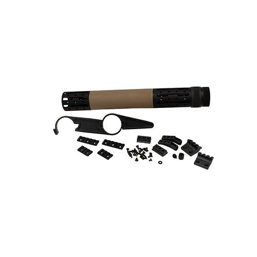 AR15 Extended Long Free Float Forend w-Accessories OM Rubber Grip - Flat Dark Earth