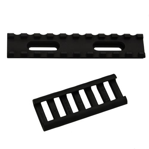 Aluminum UMP Rail - 10 Slot 4" w-Ergo Rail Cover, Black