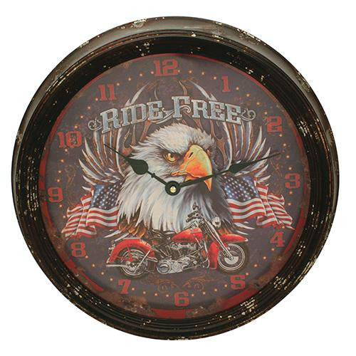 15" Metal Clock - Motorcycle