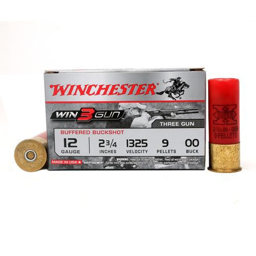 12 Gauge - Win3Gun Target, 2 3-4", Buffered 00 Buckshot, 9 Pellets, Per 5