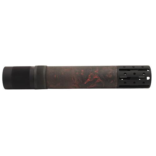 AR15 Rifle Long Free Float Forend w-Accessory Rail OM Red Lava