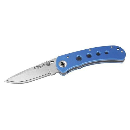 TigerSharp - Titanium Folder, Blue, 1 Smooth-1 Serrated Blade