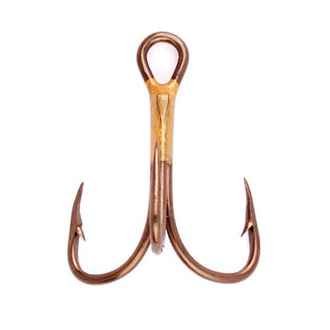 2x Treble Regular Shank Curved Point Hook, Bronze - Size 16 (Per 5)