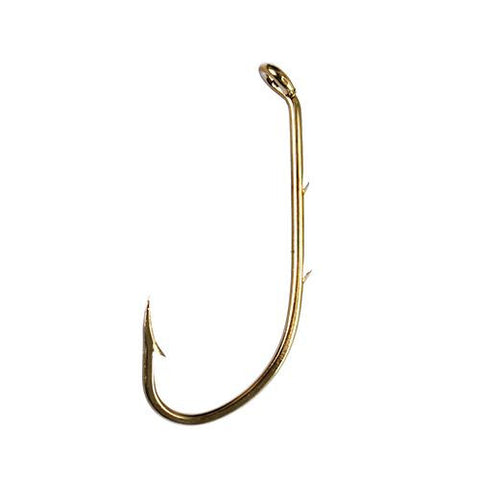 Baitholder Down Eye 2 Slices Offset Hook, Bronze - Size 10 (Per 10)