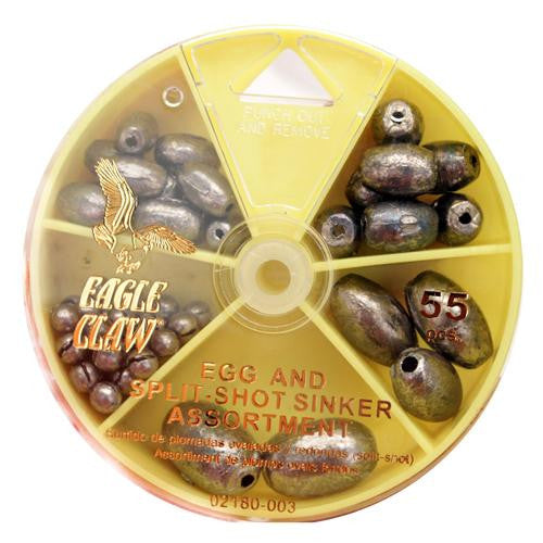 Sinker Assortment - Egg Sinker & Split-Shot (Per 55)