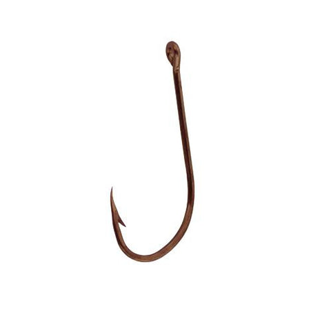 Plain Shank Offset Hook, Bronze - Size 1-0 (Per 40)