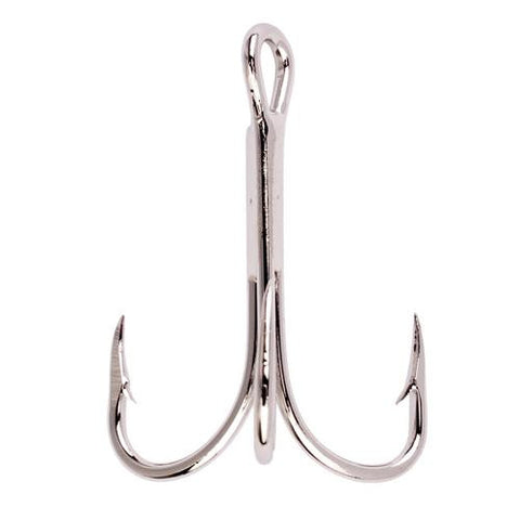 Lazer 2x Treble Reg Shank Curved Point Hook, Nickel - Size 1 (Per 5)