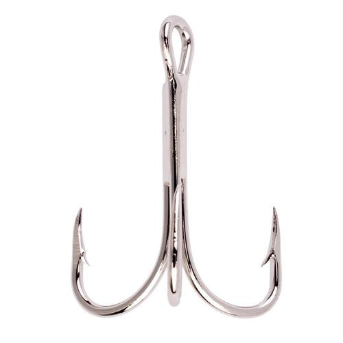 Lazer 2x Treble Reg Shank Curved Point Hook, Nickel - Size 8 (Per 5)