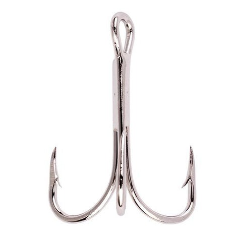 Lazer 2x Treble Reg Shank Curved Point Hook, Nickel - Size 12 (Per 5)