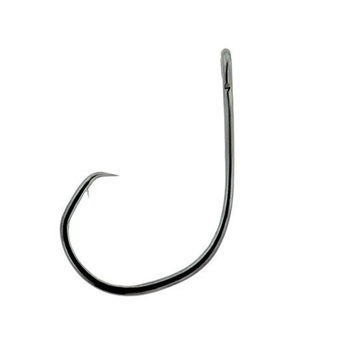 Lazer Circle Mid-Wire Non-Offset Hook, Platinum Black - Size 6-0 (Per 5)