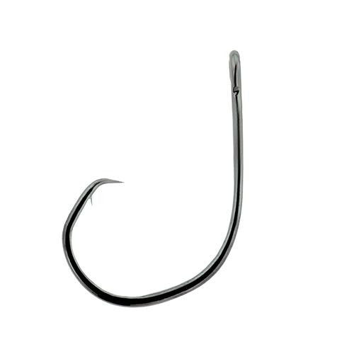 Lazer Circle Mid-Wire Non-Offset Hook, Platinum Black - Size 12-0 (Per 5)