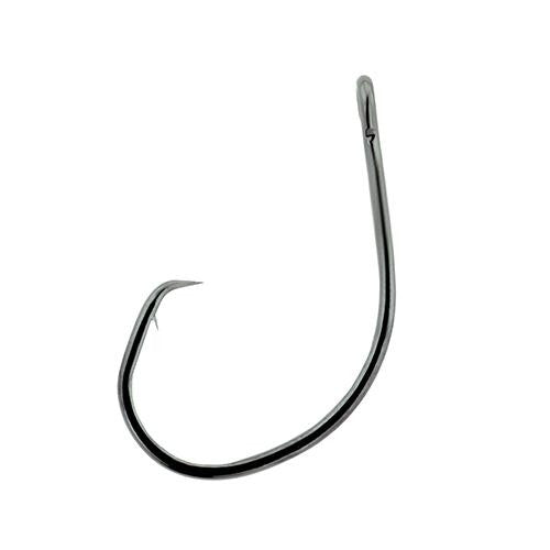 Lazer Circle Light Wire Non-Offset Hook, Platinum Black - Size 7-0 (Per 5)