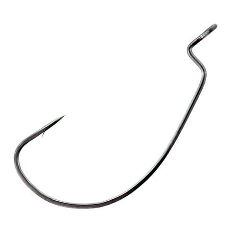 Lazer Worm Extra Wide Gap Hook, Platinum Black - Size 1-0 (Per 6)