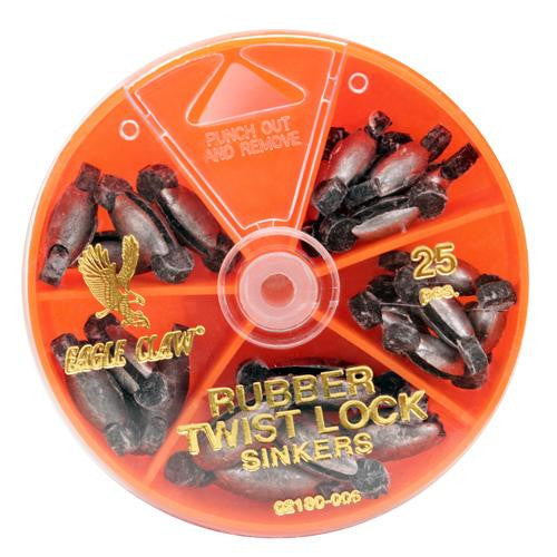 Sinker Assortment - Rubber Twist Lock (Per 25)