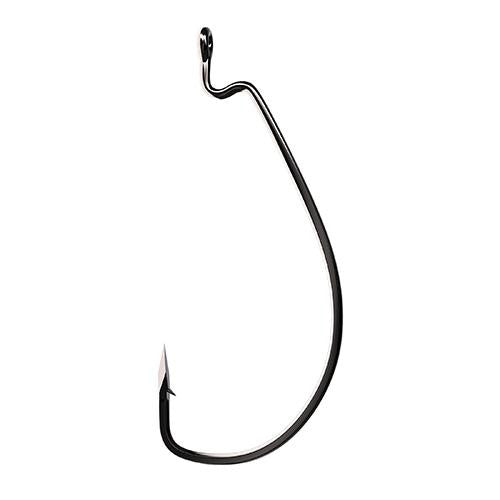 Trokar Extra Wide Gap Worm Hook, Platinum Black - Size 3-0 (Per 6)