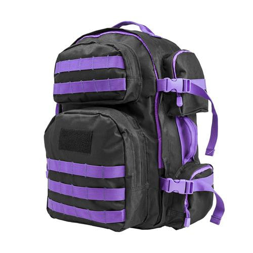 Tactical Backpack - Black w-Purple