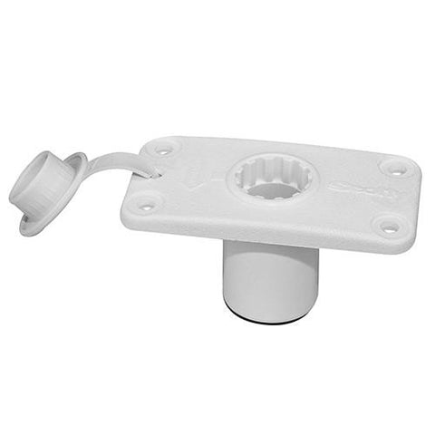 Flush Deck Mount with Rain Cap - White