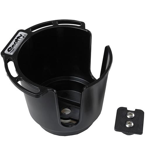 Cup Holder with Bulkhead-Gunnel Mount - Black