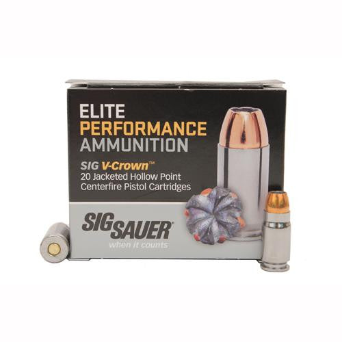 Elite V-Crown Ammunition - 357 Sig, 125 Grains, Jacketed Hollow Point, Per 20