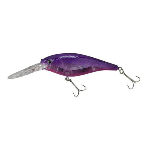 Flicker Shad Pro Flash Hard Bait - 2" Length, 9'-11' Swimming Depth, 2 Hooks, Flashy Purple Candy, Per 1