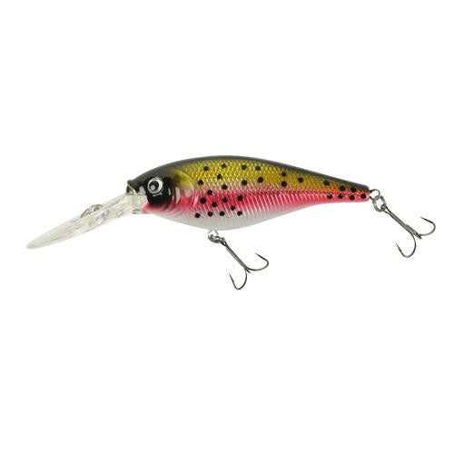 Flicker Shad Hard Bait - 3 1-2" Length, 11'-13' Swimming Depth, 2 Hooks, Rainbow Trout, Per 1