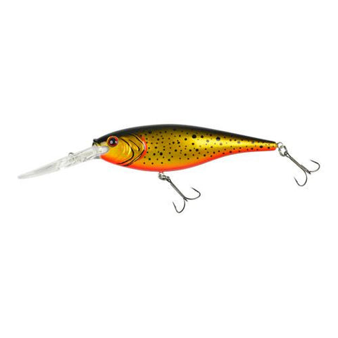 Flicker Shad Hard Bait - 2 3-4" Length, 11'-13' Swimming Depth, 2 Hooks, Speckled Black Gold, Per 1