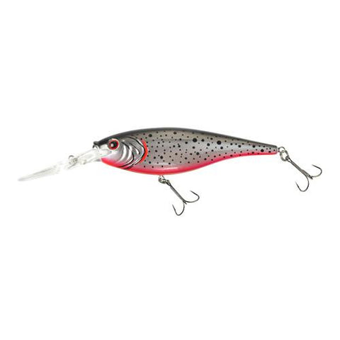 Flicker Shad Hard Bait - 2 3-4" Length, 11'-13' Swimming Depth, 2 Hooks, Speckled Black Silver, Per 1