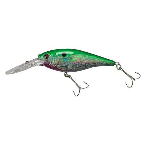 Flicker Shad Pro Slick Hard Bait - 1 1-2" Length, 6'-8' Swimming Depth, 2 Hooks, Slick Green Pearl, Per 1