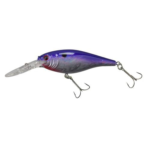 Flicker Shad Pro Slick Hard Bait - 2 3-4" Length, 11'-13' Swimming Depth, 2 Hooks, Slick Purple Candy, Per 1