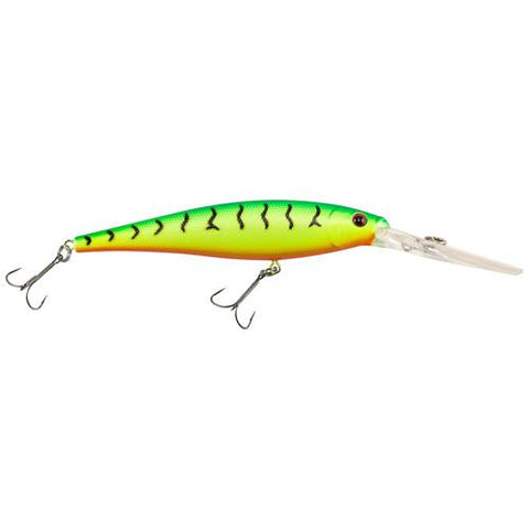 Flicker Minnow Hard Bait - 3" Length, 14'-17' Swimming Depth, 2 Hooks, Firetiger, Per 1