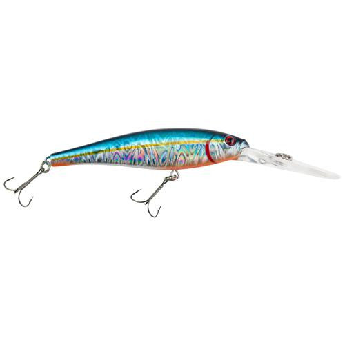 Flicker Minnow Pro Slick Hard Bait - 3" Length, 14'-17' Swimming Depth, 2 Hooks, Slick Blue Alewife, Per 1