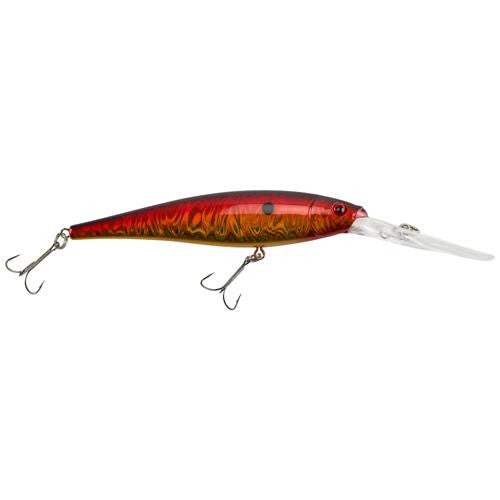 Flicker Minnow Pro Slick Hard Bait - 3" Length, 14'-17' Swimming Depth, 2 Hooks, Slick Sunset, Per 1