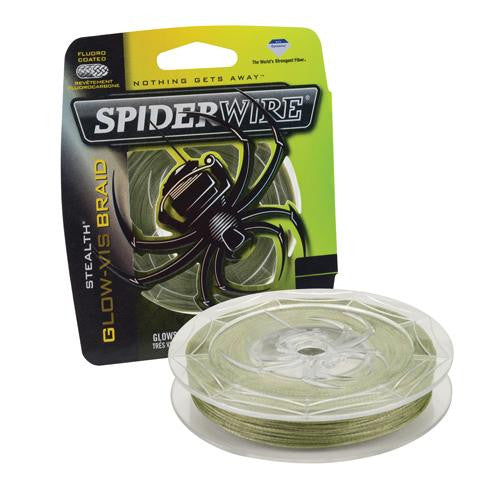 Stealth Braid Superline Line Spool - 300 Yards, 0.005" Diameter, 6 lbs Breaking Strength, Glow Vis Green