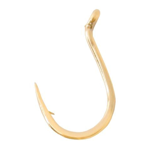 Single Egg Hook, Barb On Shank - Size 14, Gold, Per 10