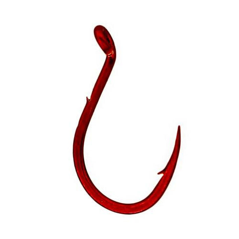 Single Egg Hook, Barb On Shank - Size 14, Red, Per 10