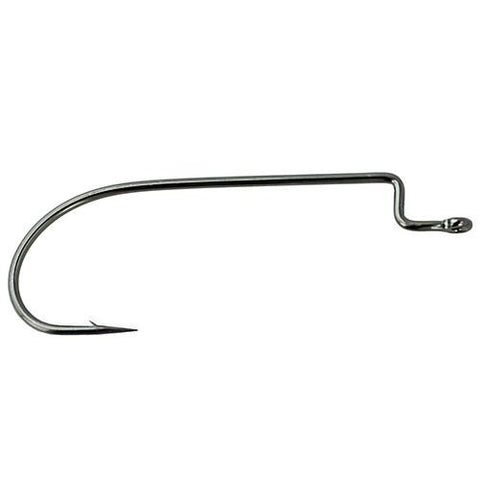 Worm Hook, Offset Shank - Size 1, NS Black, Per 6