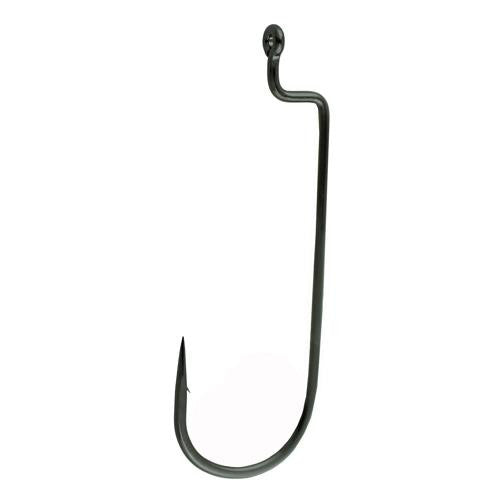 Worm Hook, Offset Shank, Round Bend - Size 1-0, NS Black, Per 6