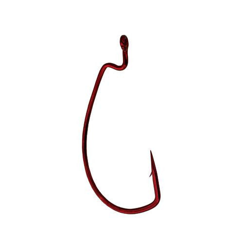 Worm Hook, Superline, Offset Shank, EWG - Size 4-0, Red, Per 4